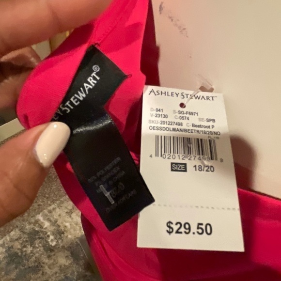 14/16 Ashley Stewart 3/4 Length Pink Shirt Clothes - Picture 3 of 14